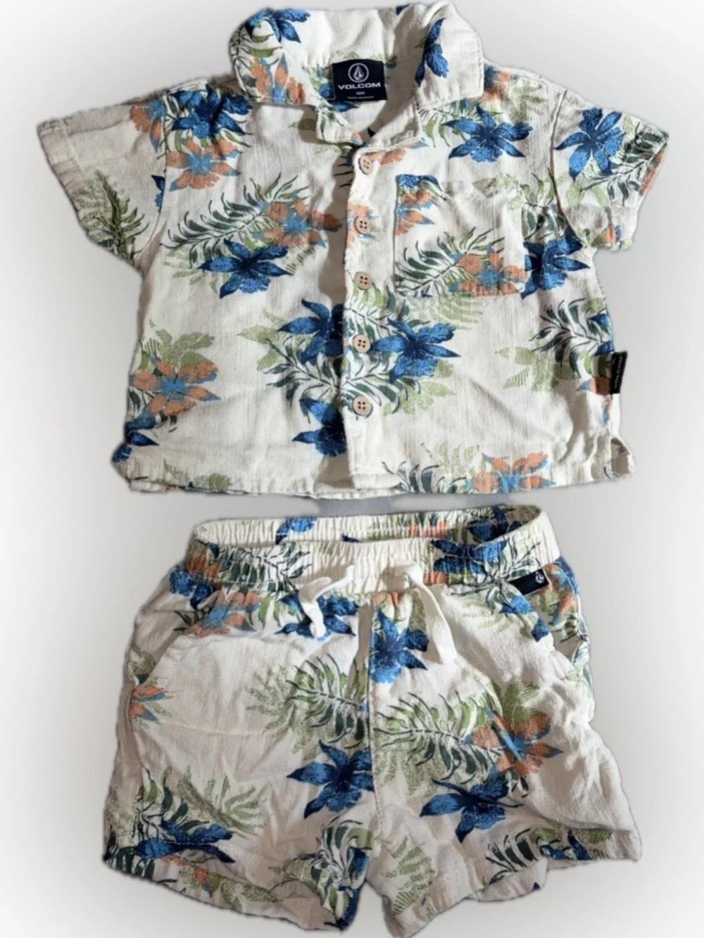 Volcom Baby 12M Tropical Shirt Shorts Set
